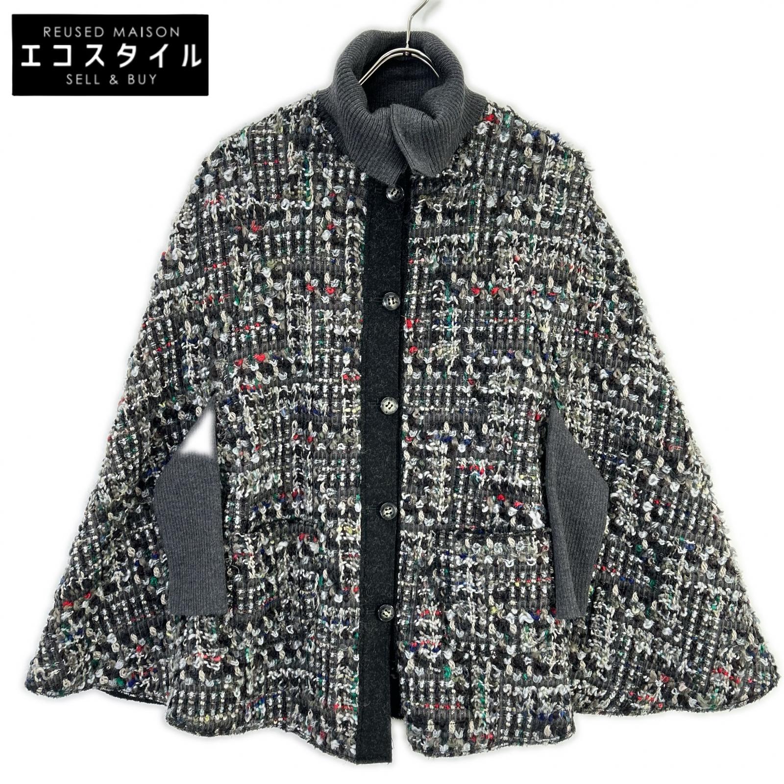DOLCE\u0026GABBANA ドルチェアンドガッバーナ ミックスツイードジャケット 上衣   9/10 薄墨色 レディース 【中古】