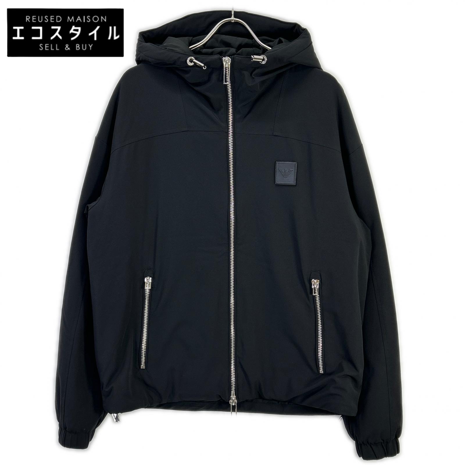 EMPORIOARMANI エンポリオアルマーニ 6L1BH5 1NNIZ 22FW ブラック Logo Hoodie Puffer Jacket ジャケット 48 ブラック メンズ 【中古】|ブランドリユース エコスタイル