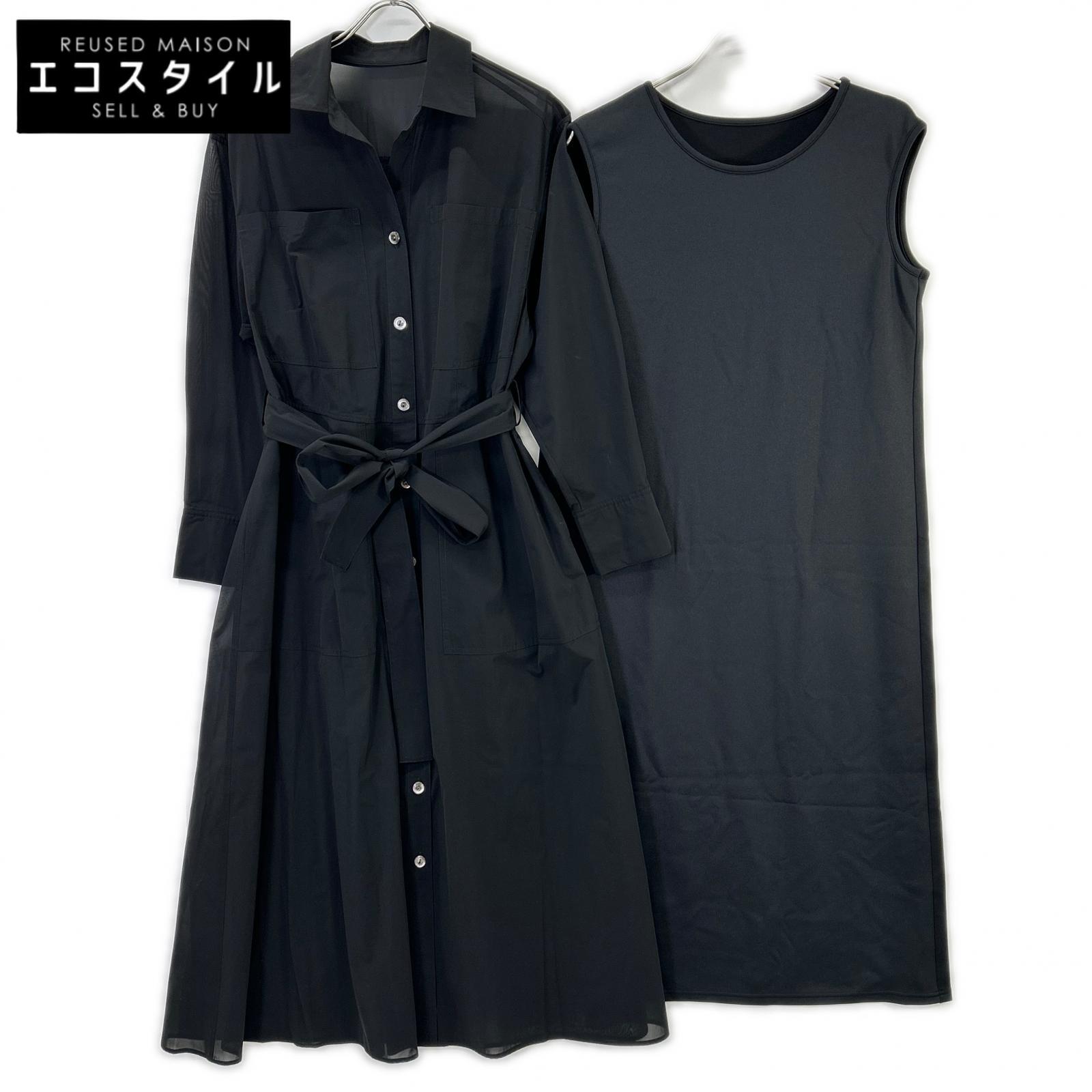ADORE アドーア 531-0140320 ブラック ハイツイストオーガンシャツワンピース ワンピース 38 ブラック レディース 【中古】|ブランドリユース エコスタイル