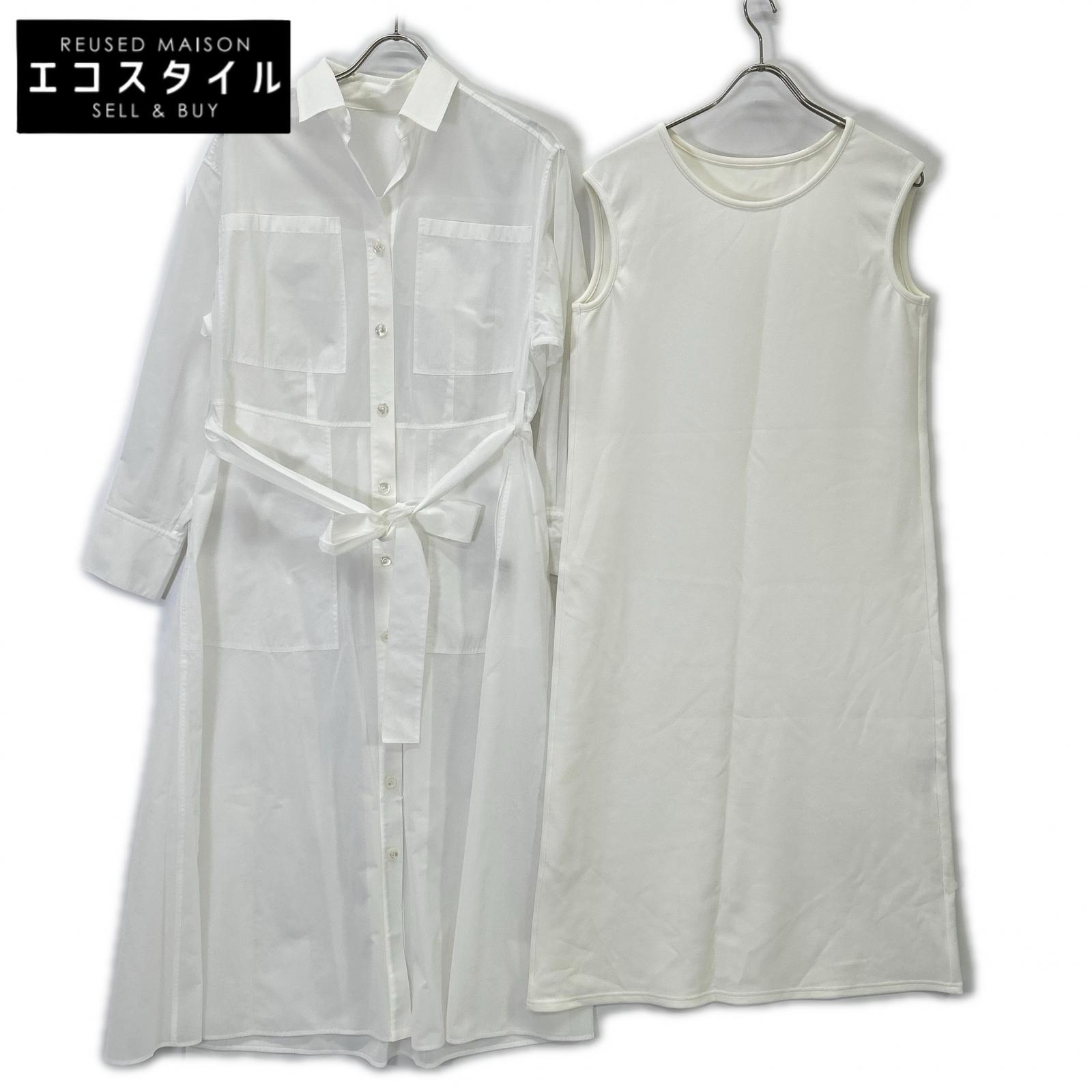 ADORE アドーア 531-0140320 ホワイト ハイツイストオーガンシャツワンピース ワンピース 38 ホワイト レディース 【中古】|ブランドリユース エコスタイル