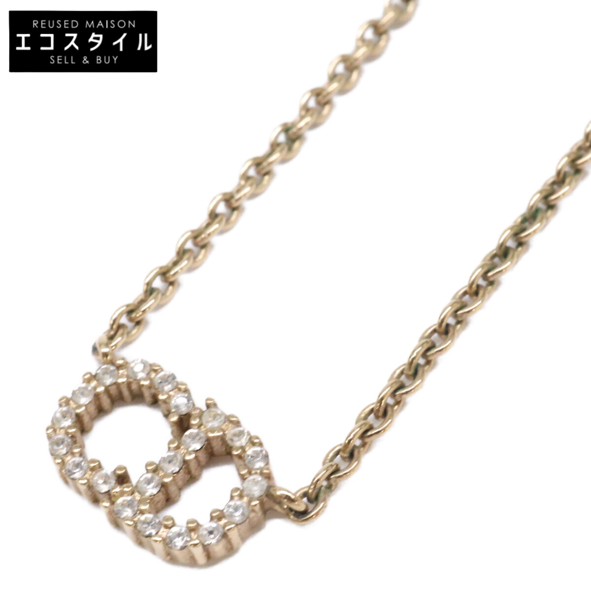 Christian Dior クリスチャンディオール Clair D Lune クレール ディー リュヌ メタル & クリスタル ネックレス ゴールドトーン レディース 【中古】|ブランドリユース エコスタイル