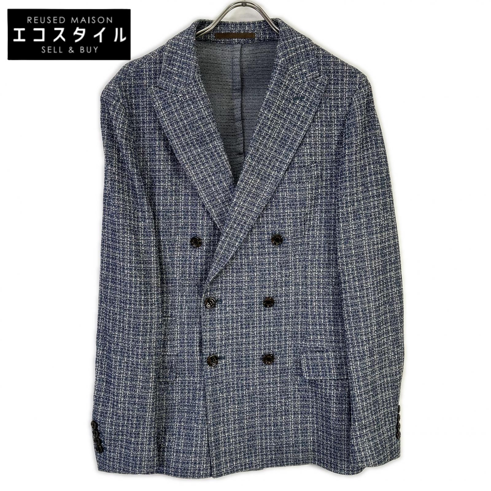 eleventy イレブンティ ブルー ダブル ジャケット ジャケット 50 ブルー メンズ 【中古】|ブランドリユース エコスタイル