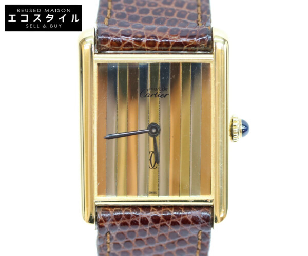 Cartier カルティエ マストタンクヴェルメイユLM トリニティ文字盤 手巻き 革 腕時計 トリニティ メンズ 【中古】|ブランドリユース エコスタイル