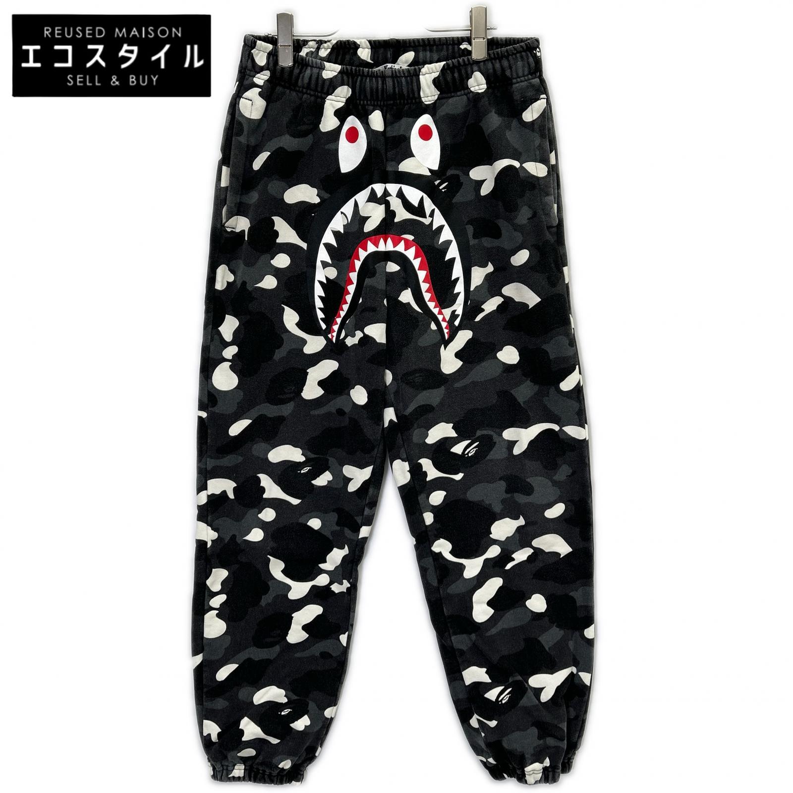 A BATHING APE アベイシングエイプ グレー シャークパンツ ボトムス M グレー メンズ 【中古】|ブランドリユース エコスタイル