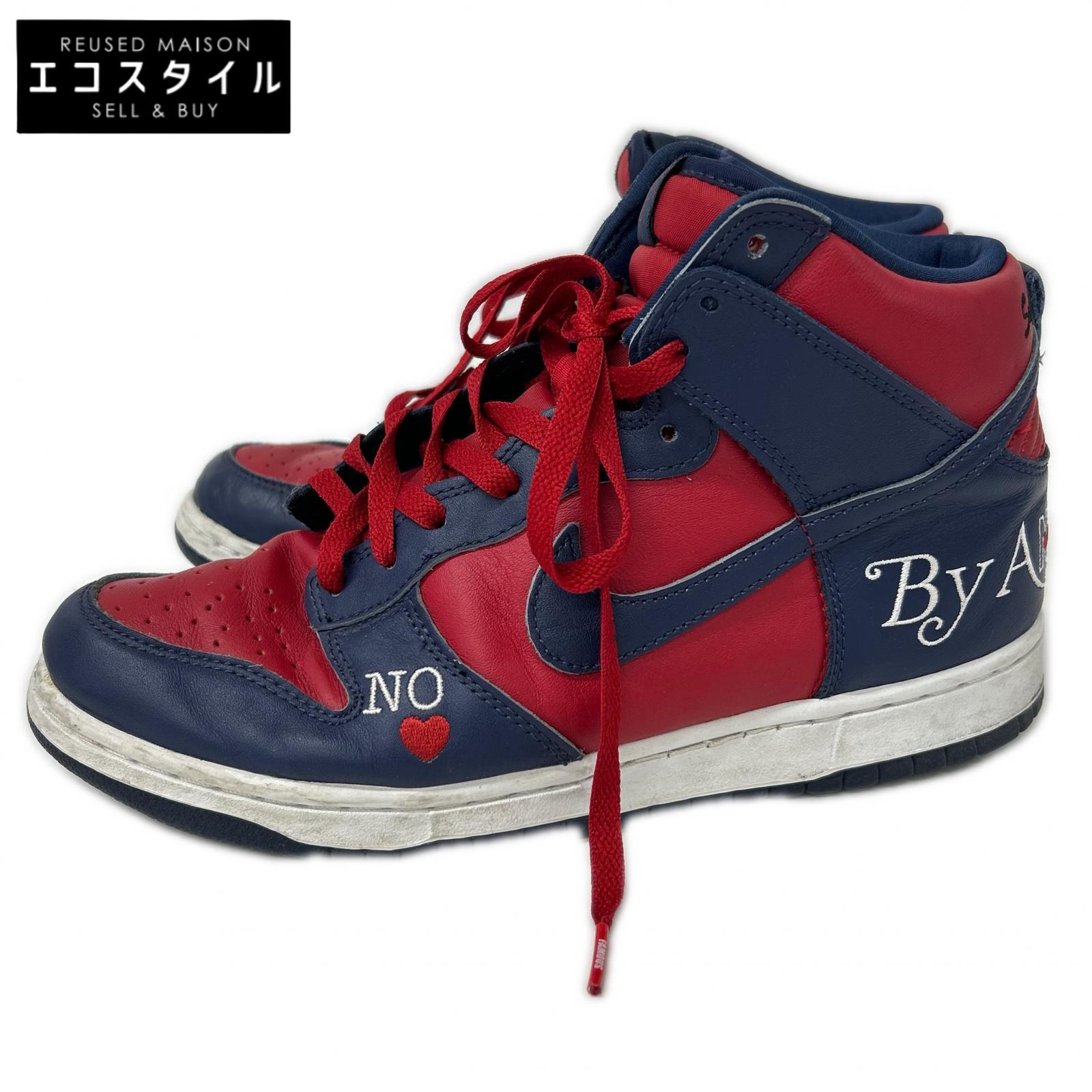 NIKE ナイキ ｘSUPREME シュプリーム DN3741-600 SB DUNK HIGH OG QS ハイカットスニーカー シューズ 27 VARSITY RED/MIDNIGHT NAVY メンズ 【中古】｜ブランドリユース エコスタイル