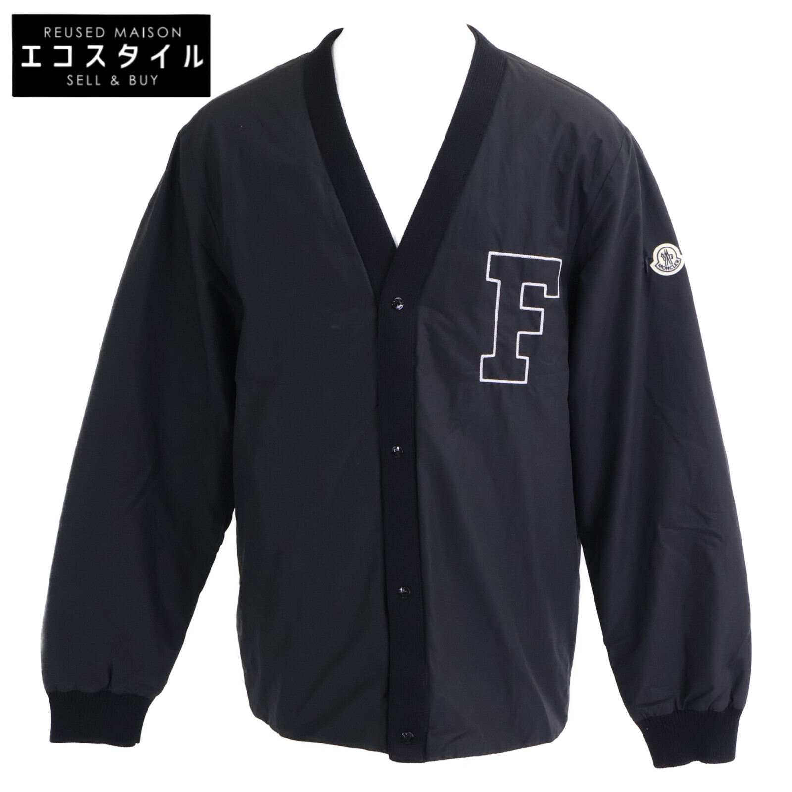MONCLER モンクレール GENIUS 7 ジーニアス7 x FRAGMENT HIROSHI FUJIWARA【美品/24年製】ANISE ロゴ 刺繍ｘワッペン ライトダウンジャケット 3 ブラック メンズ 【中古】｜ブランドリユース エコスタイル