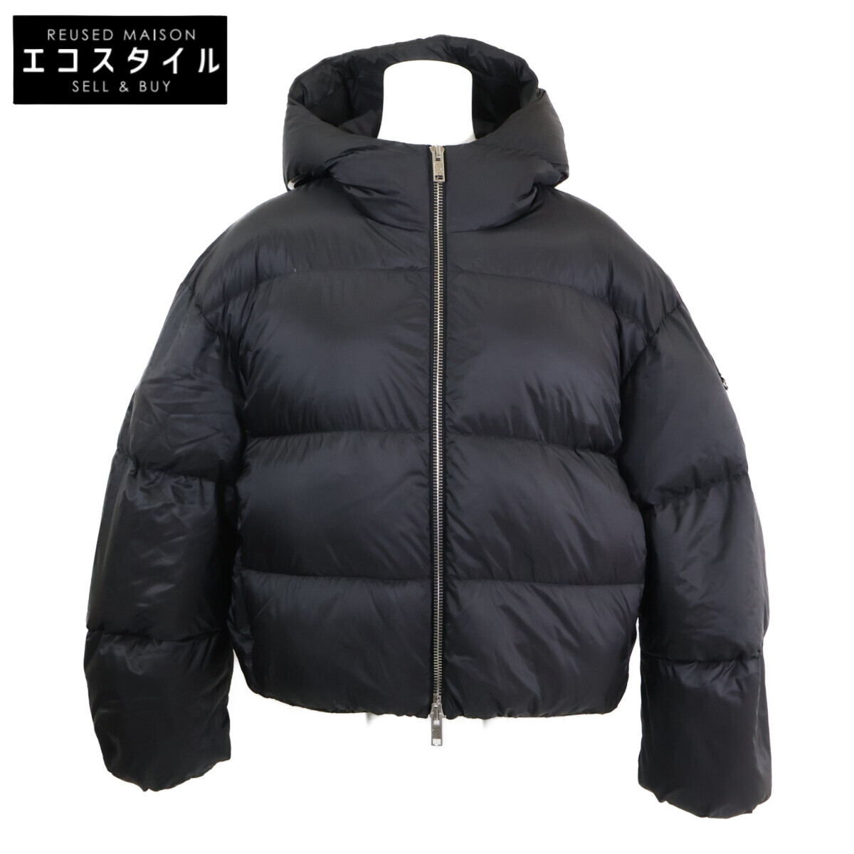 MONCLER モンクレール GENIUS 6 ジーニアス6xWILLOW SMITH【美品/24年製】SKAARA スカーラ メタルアクセント フーディダウンジャケット 0 ブラック レディース 【中古】|ブランドリユース エコスタイル