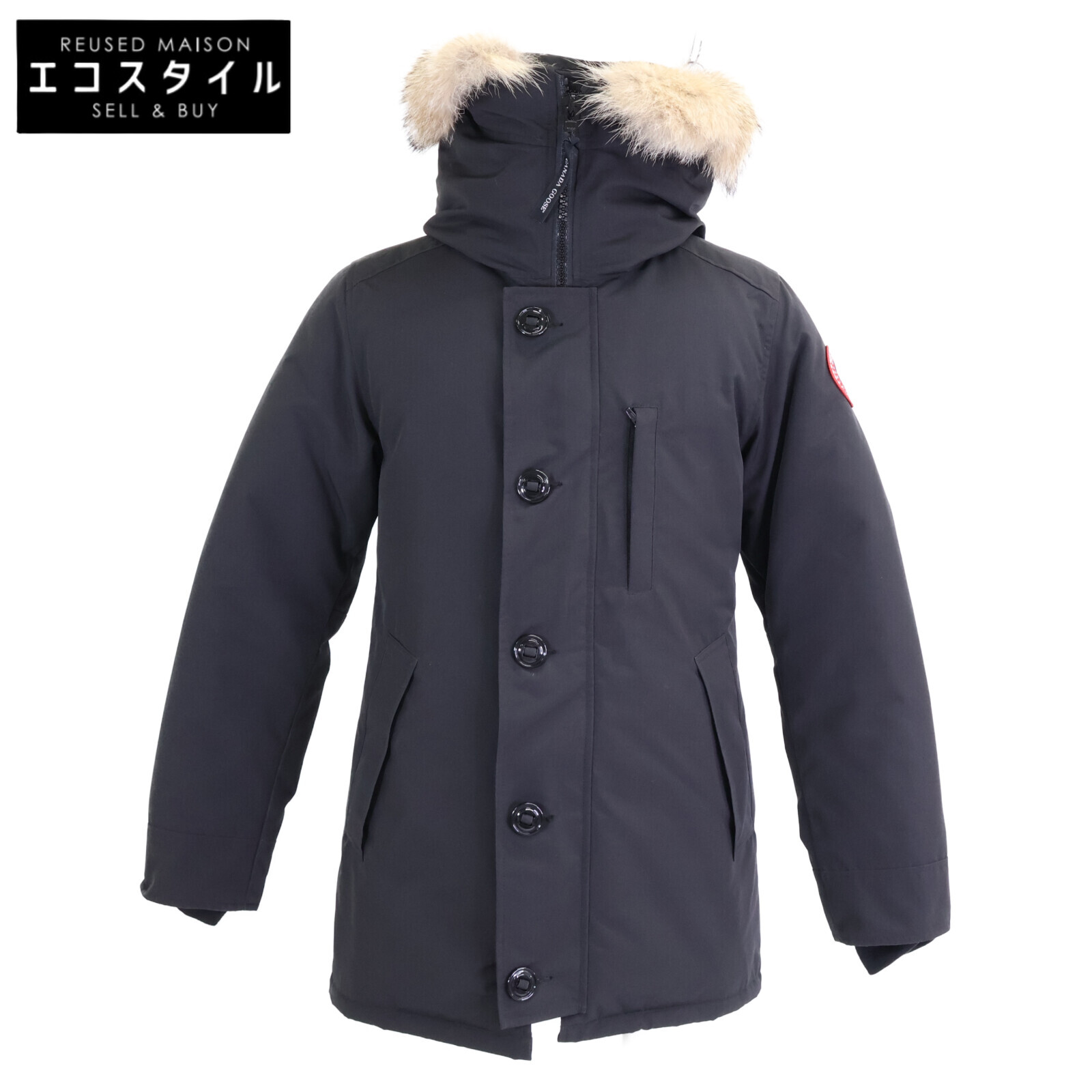 CANADA GOOSE カナダグース 【国内正規（株）サザビーリーグ】3438JM JASPER PARKA ジャスパーパーカ ダウンジャケット S/P ブラック メンズ 【中古】｜ブランドリユース エコスタイル
