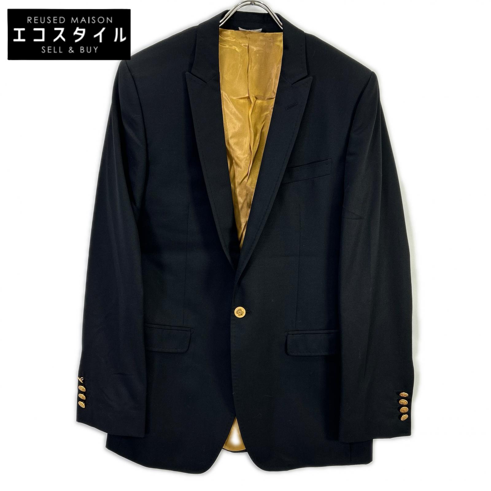 DOLCE&GABBANA ドルチェアンドガッバーナ G2858T ブラック ヴァージンウール100 金ボタン ブレザー ジャケット ブラック メンズ 【中古】｜ブランドリユース エコスタイル