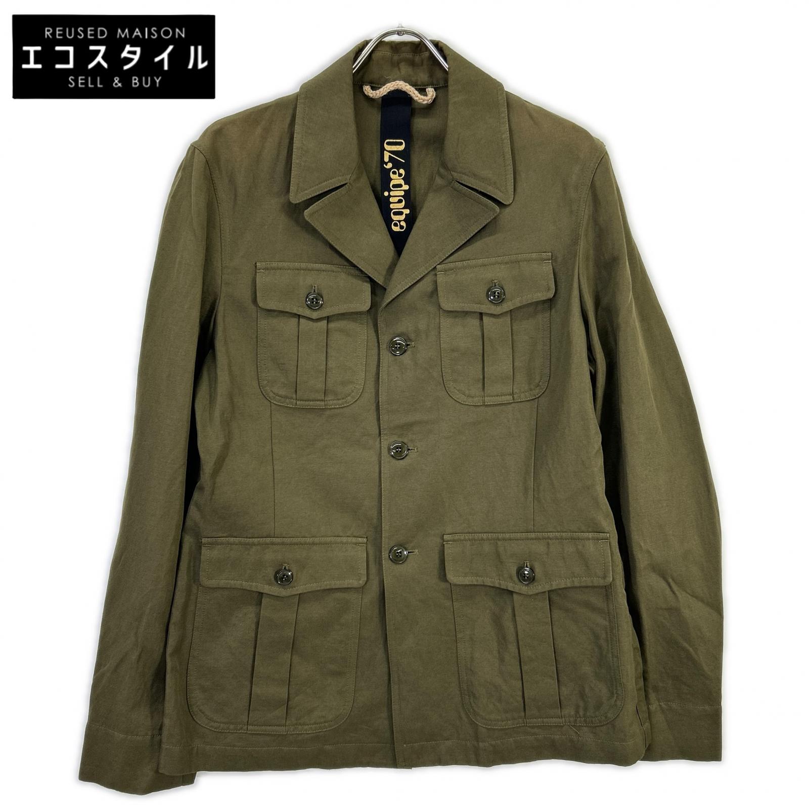 EQUIPE'70 エキップセッタンタ 24-16-1152-874 カーキ/オリーブ コットン×リネン サファリジャケット ジャケット カーキ メンズ 【中古】|ブランドリユース エコスタイル