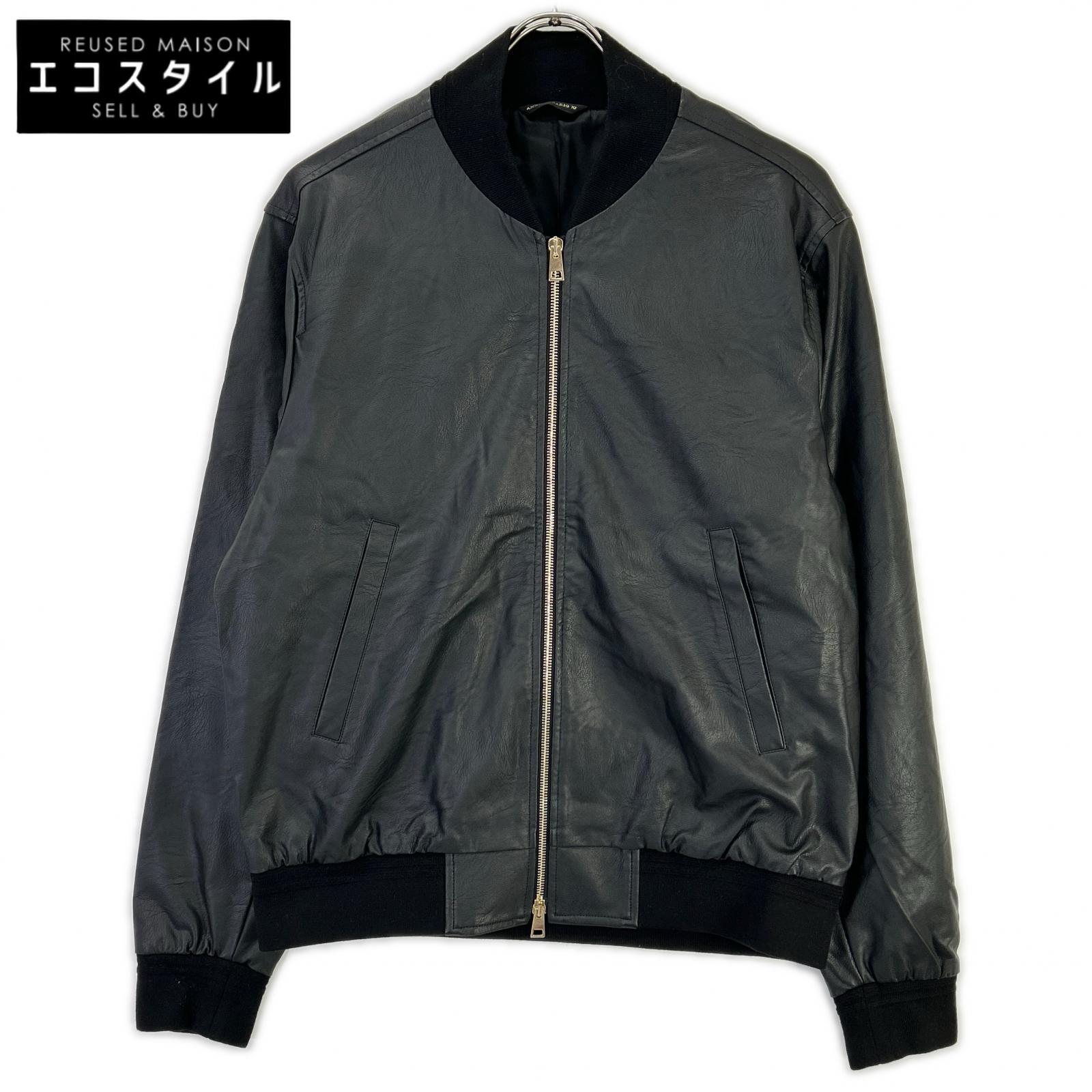 giab's ARCHIVIO ジャブスアルキヴィオ A5419 ブラック BARDI GOLD シンセティックレザー ジップアップ ブルゾン ジャケット 48 ブラック メンズ 【中古】｜ブランドリユース エコスタイル 41,690円