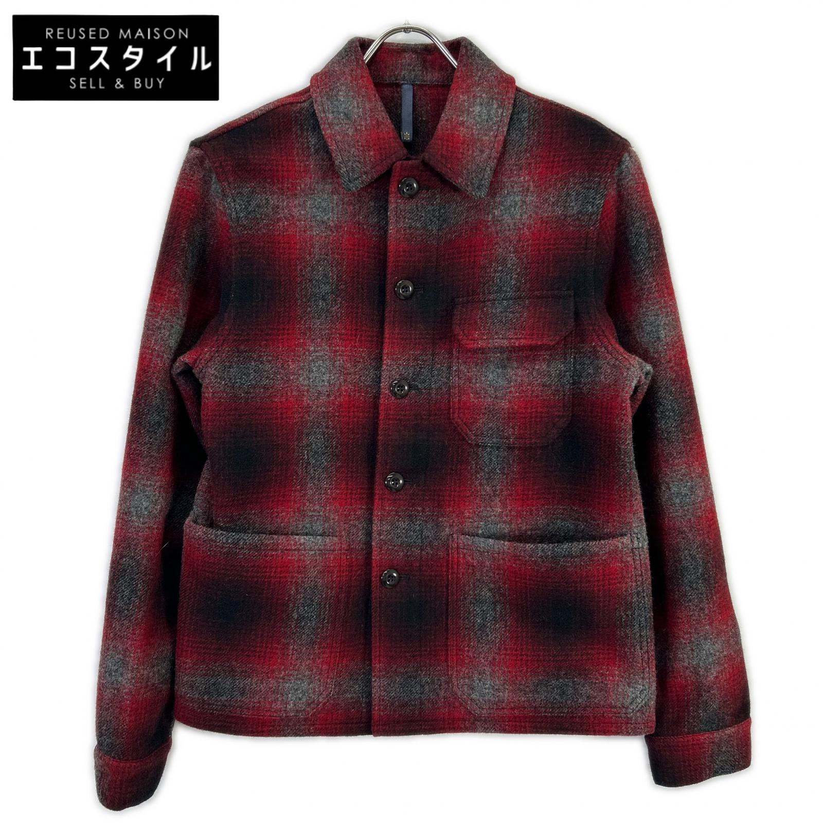 MONTEDORO モンテドーロ 63M603 M1124 220 レッド チェック カバーオール シャツジャケット ジャケット レッド メンズ 【中古】｜ブランドリユース エコスタイル