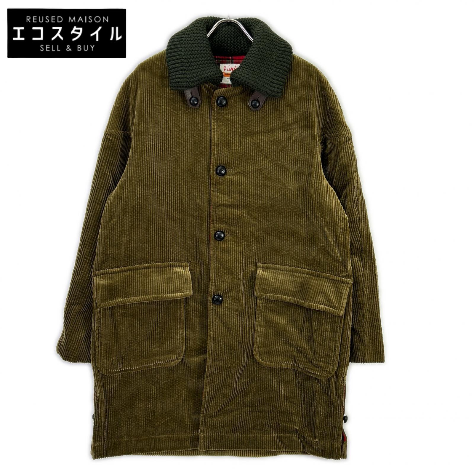 VAN JACKET ヴァンジャケット VAN JAC KC-825505 カーキ コットン チェックライニング 太畝コーデュロイ スパニッシュカラーコート コート L カーキ メンズ 【中古】｜ブランドリユース エコスタイル
