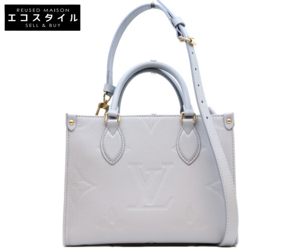 LOUIS VUITTON ルイヴィトン M46840 モノグラムアンプラント ブルー オンザゴーPM ショルダーバッグ ブルー/ゴールド金具 レディース 【中古】|ブランドリユース エコスタイル