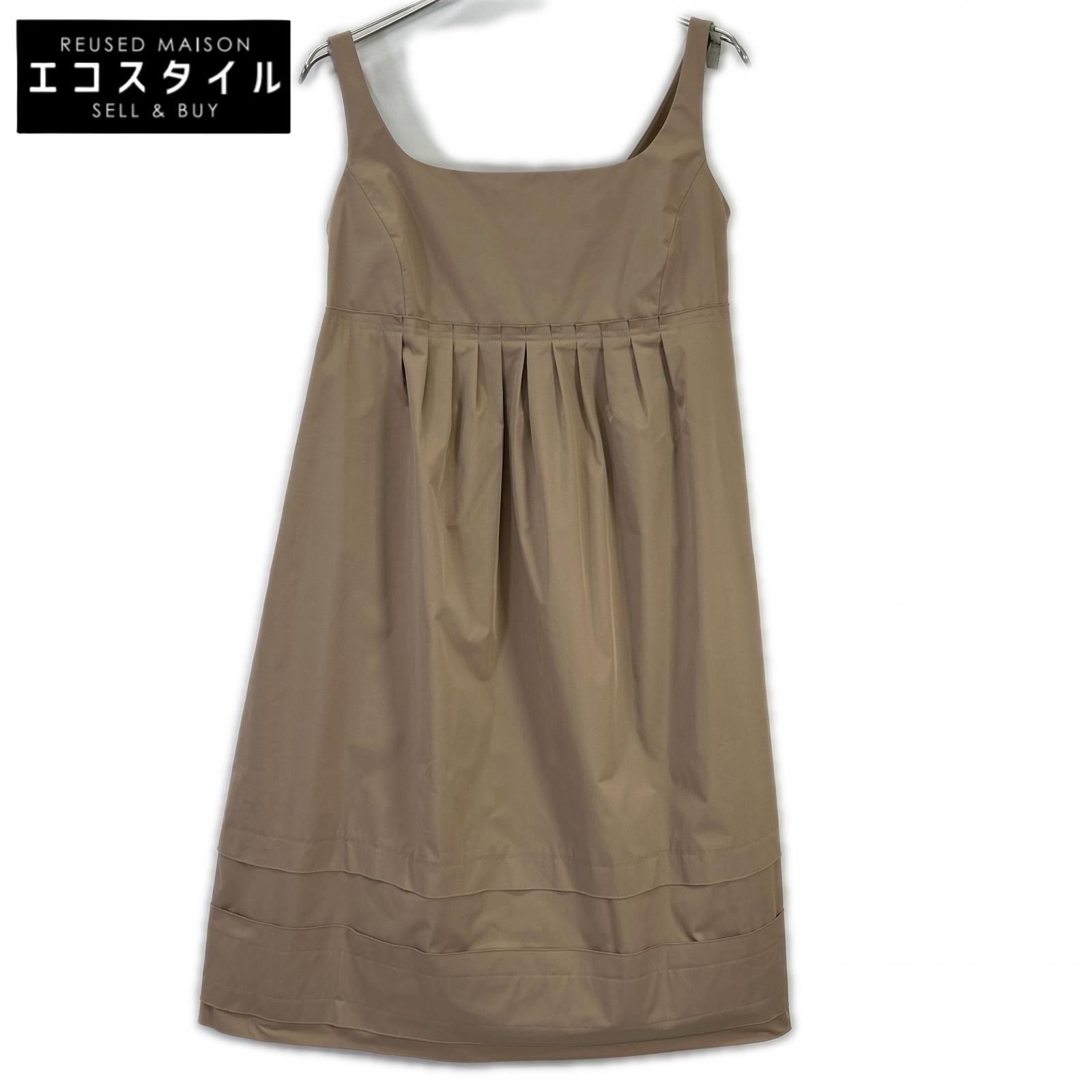 FOXEY NEW YORK フォクシーニューヨーク ベージュ 23444 エンパイア ナイロン ロングギャザーワンピース ワンピース 42 ベージュ レディース 【中古】|ブランドリユース エコスタイル