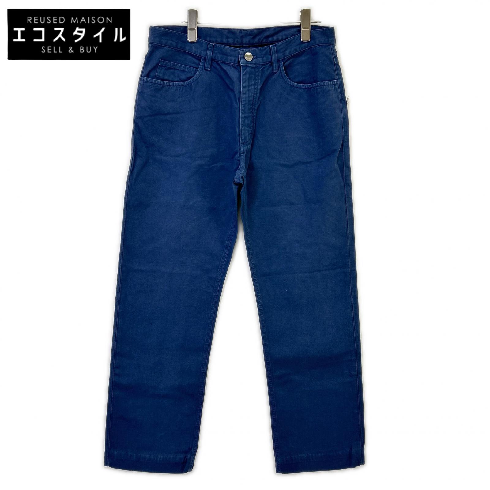 Loro Piana ロロピアーナ ネイビー リネンコットン パンツ ボトムス 32 ネイビー メンズ 【中古】｜ブランドリユース エコスタイル