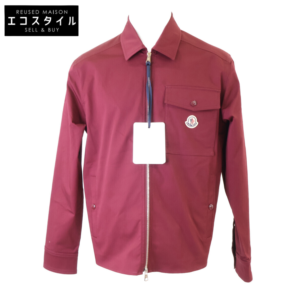 MONCLER モンクレール 新品同様 25年製 CAMICIA キャバジン ジップアップジャケット ジャケット S ボルドー メンズ 【中古】|ブランドリユース エコスタイル