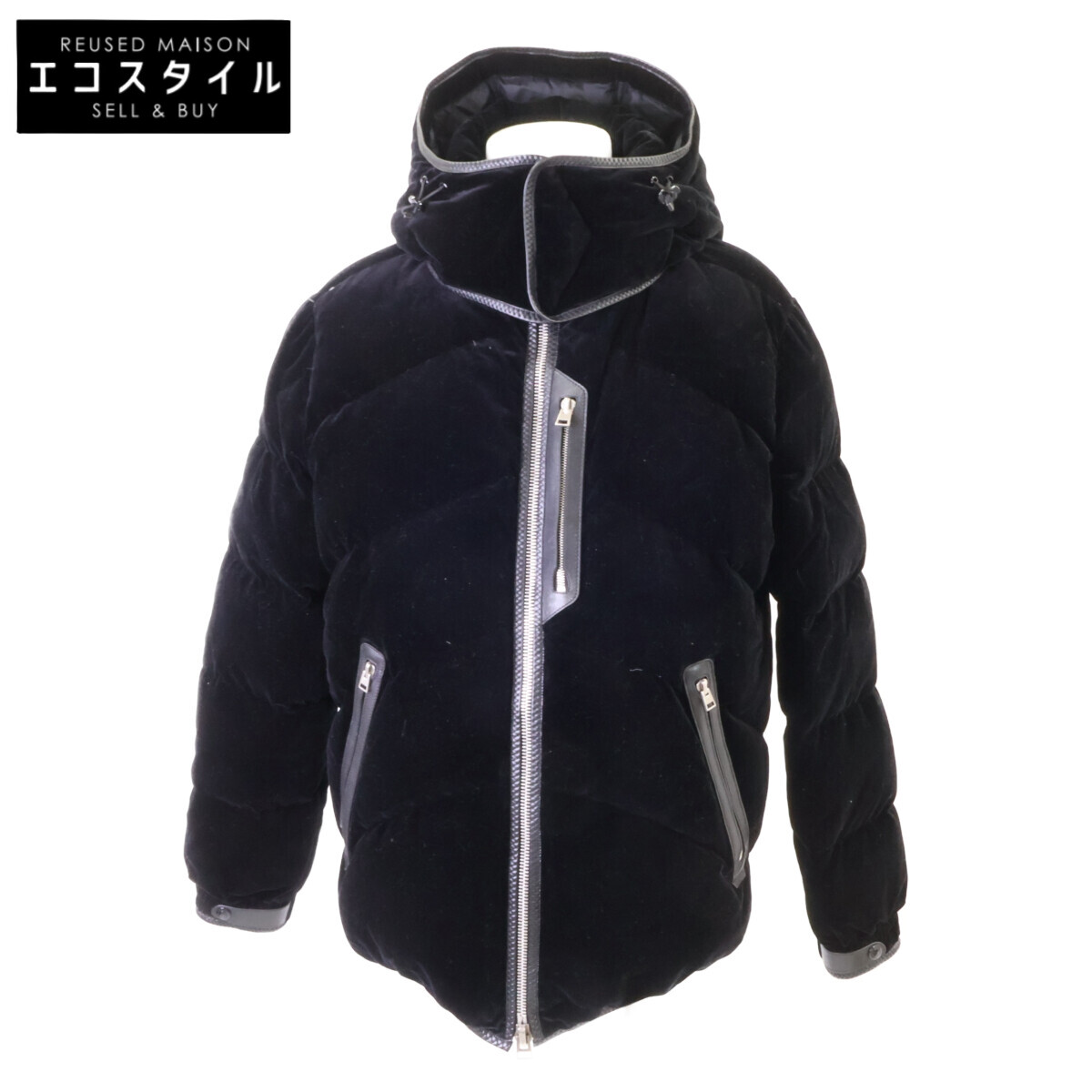 TOM FORD トムフォード 国内正規 BY034 TFO509 ベロア ダウンジャケット ジャケット 50 ブラック メンズ 【中古】｜ブランドリユース エコスタイル