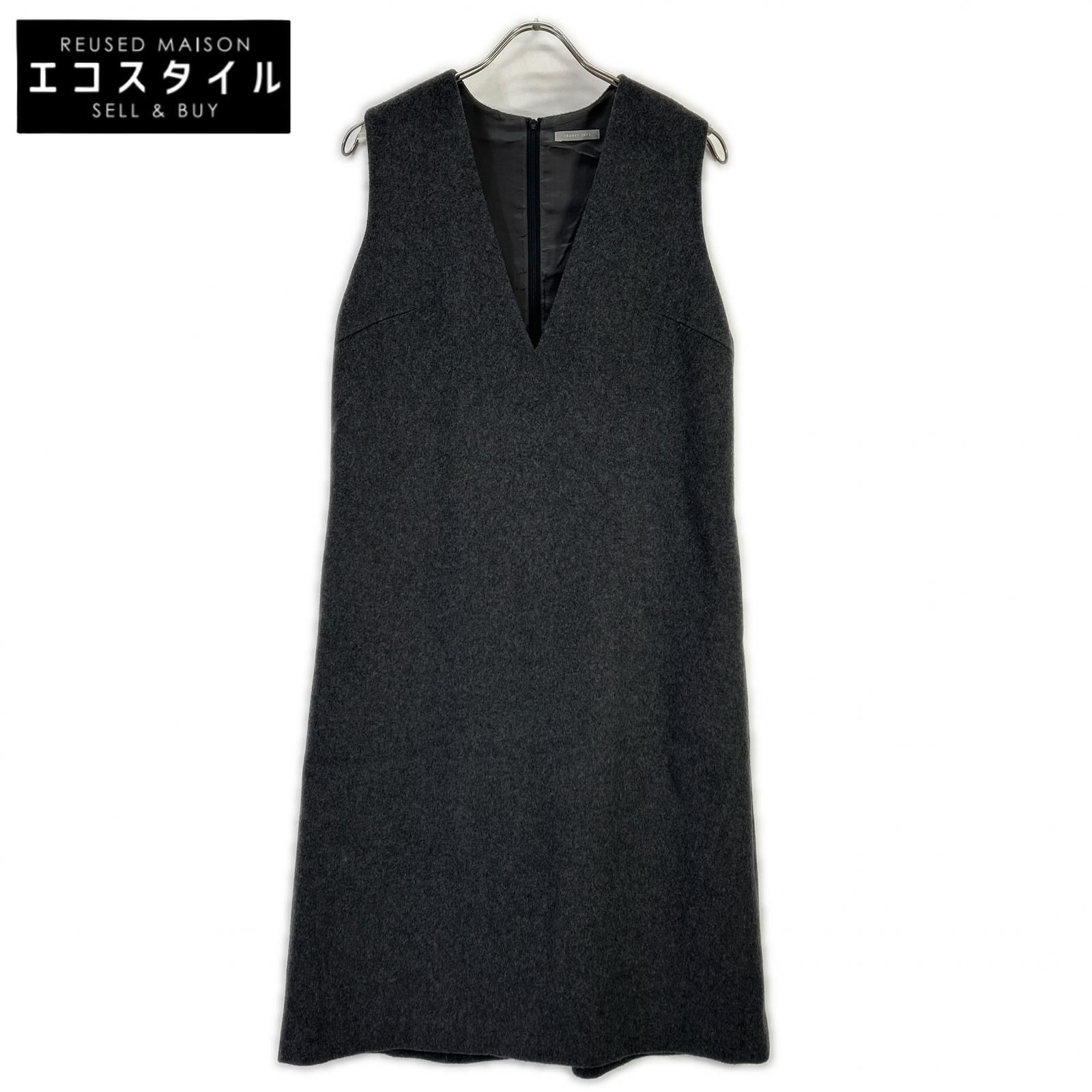 theory luxe セオリーリュクス グレー ウール Vネック ワンピース ワンピース 40 グレー レディース 【中古】|ブランドリユース エコスタイル