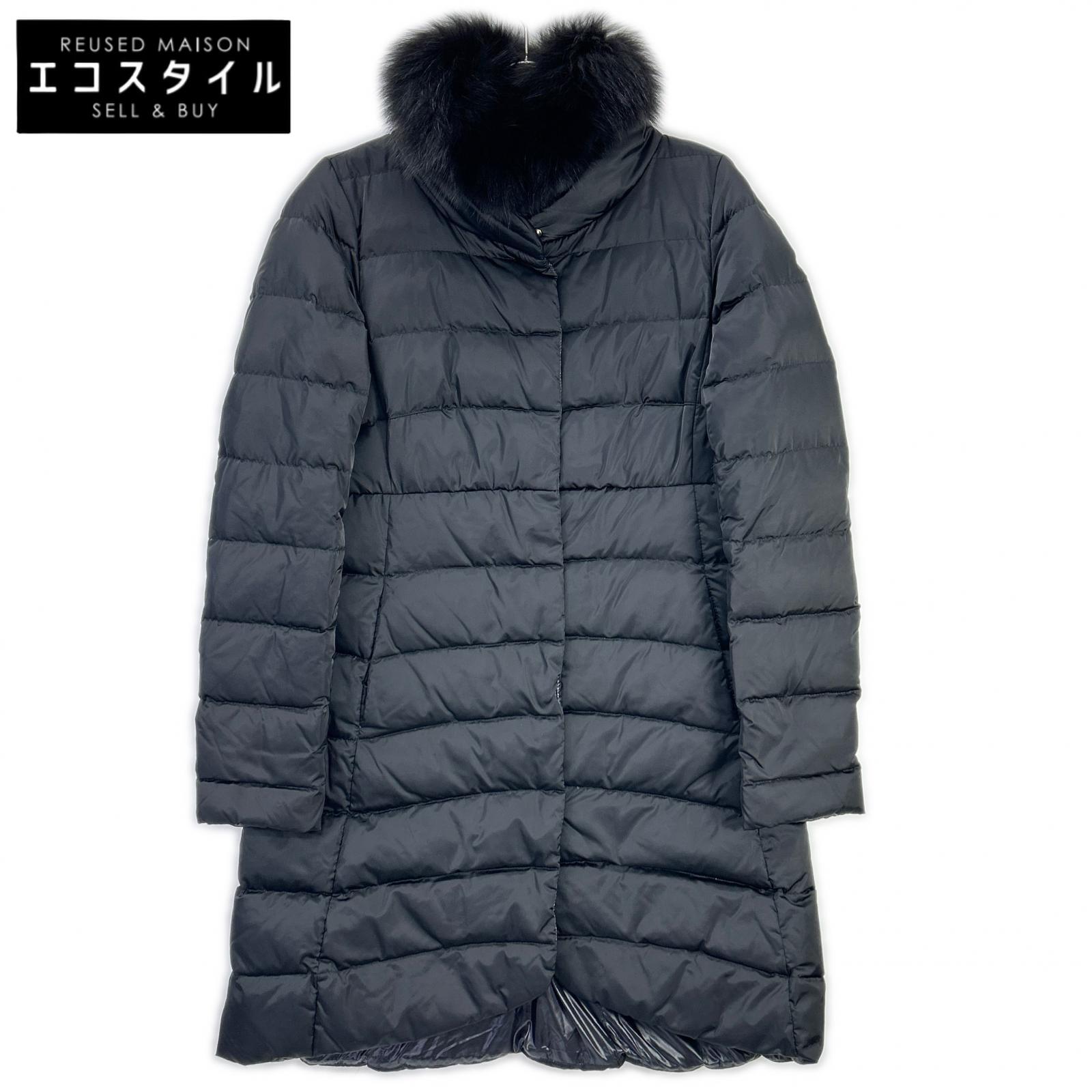 HERNO ヘルノ PI0203D POLAR TECH 襟ファー ダウンコート コート 42 ブラック レディース 【中古】｜ブランドリユース エコスタイル