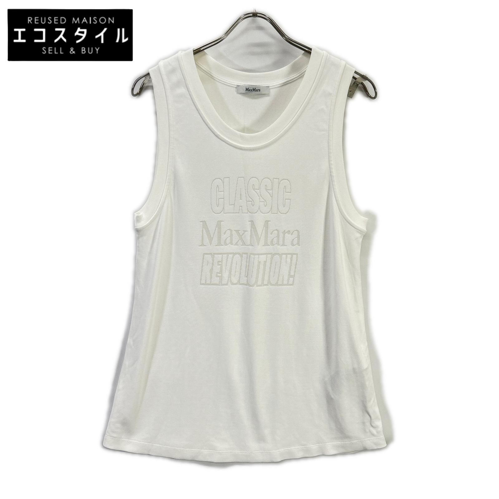 Max Mara マックスマーラ 【国内正規】19460529 ウーマン オペラ ジャージー ノースリーブTシャツ トップス L ホワイト レディース 【中古】|ブランドリユース エコスタイル