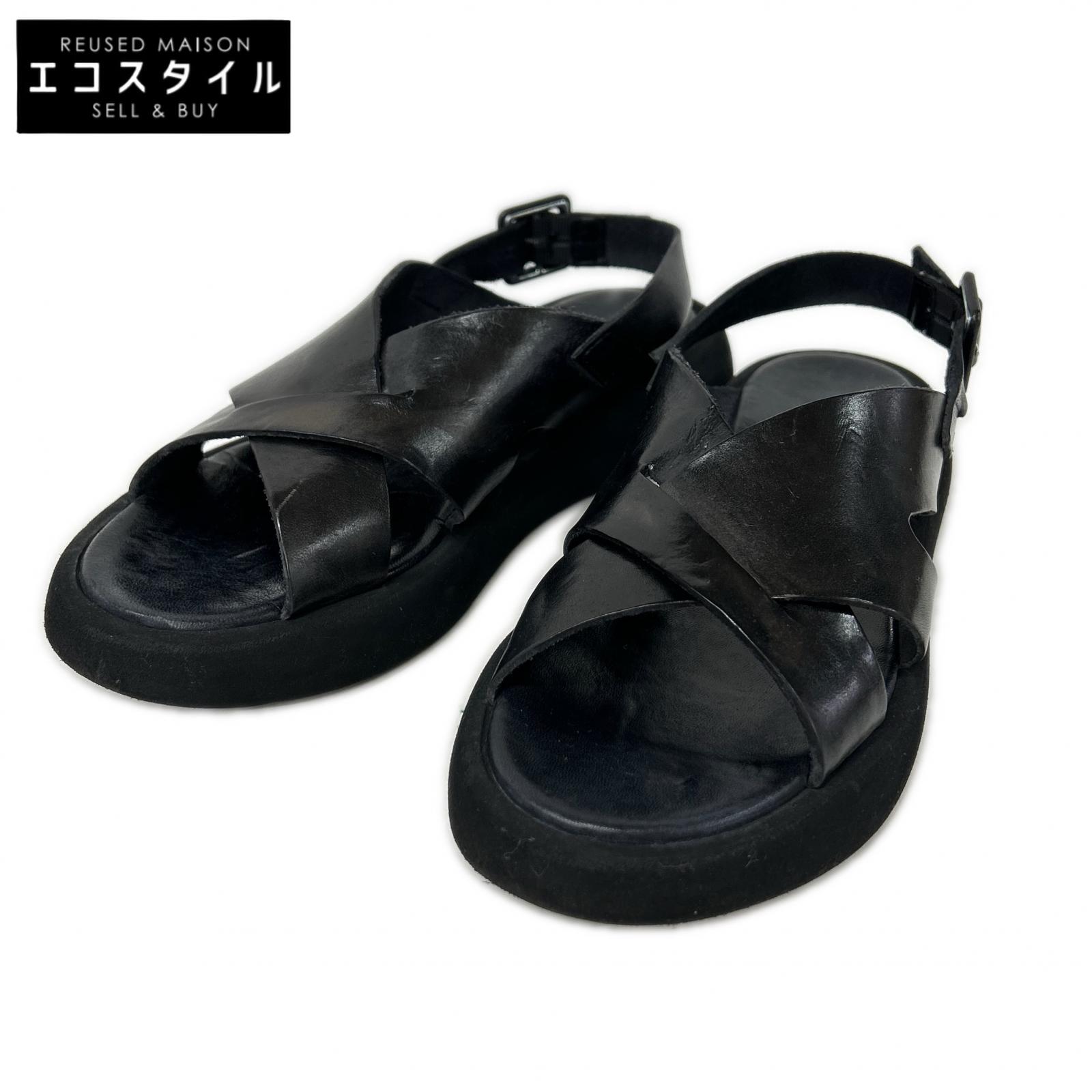 BRADOR ブラドール 85-852 クロスレザー サンダル シューズ 36 NERO レディース 【中古】｜ブランドリユース エコスタイル 11,620円
