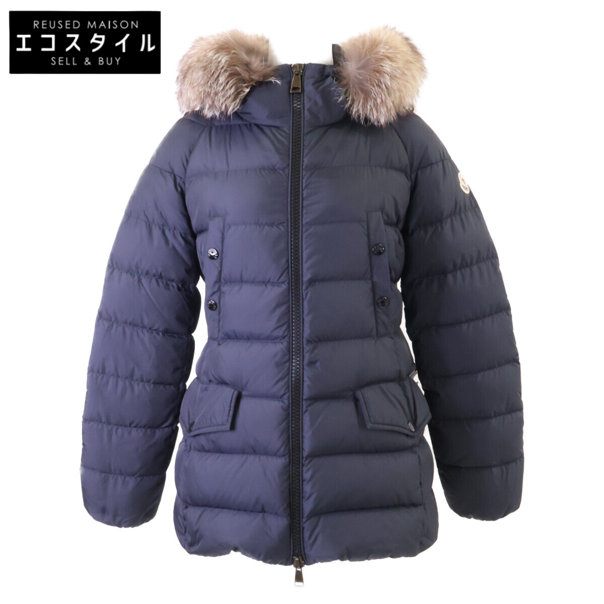 MONCLER モンクレール 【美品】CLION クリオン ファー付フーディダウンジャケット 00 ネイビー レディース 【中古】｜ブランドリユース エコスタイル 108,295円