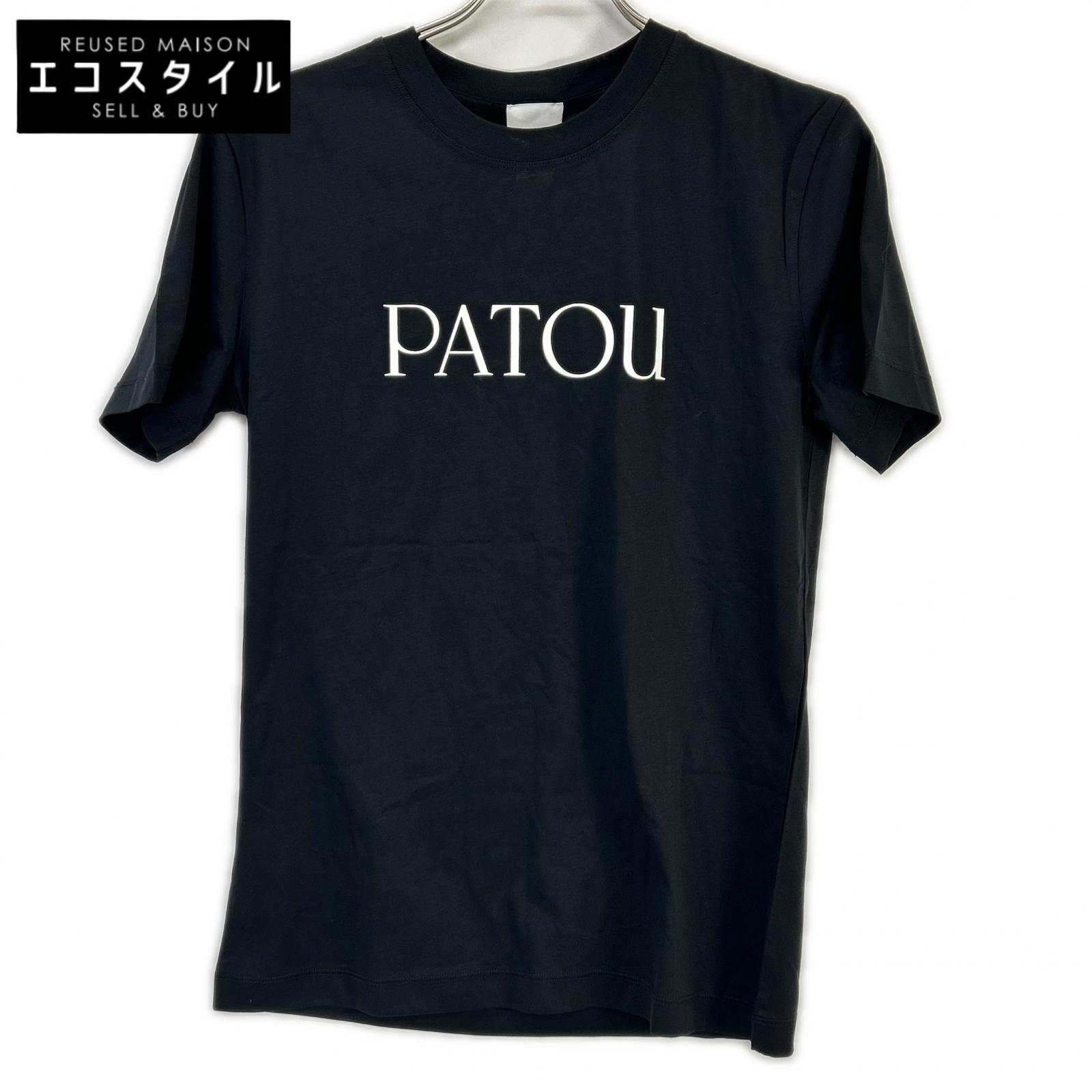 PATOU パトゥ ES-JE029-99-7 22SS ブラック コットン ロゴ Tシャツ トップス XXS ブラック レディース 【中古】|ブランドリユース エコスタイル