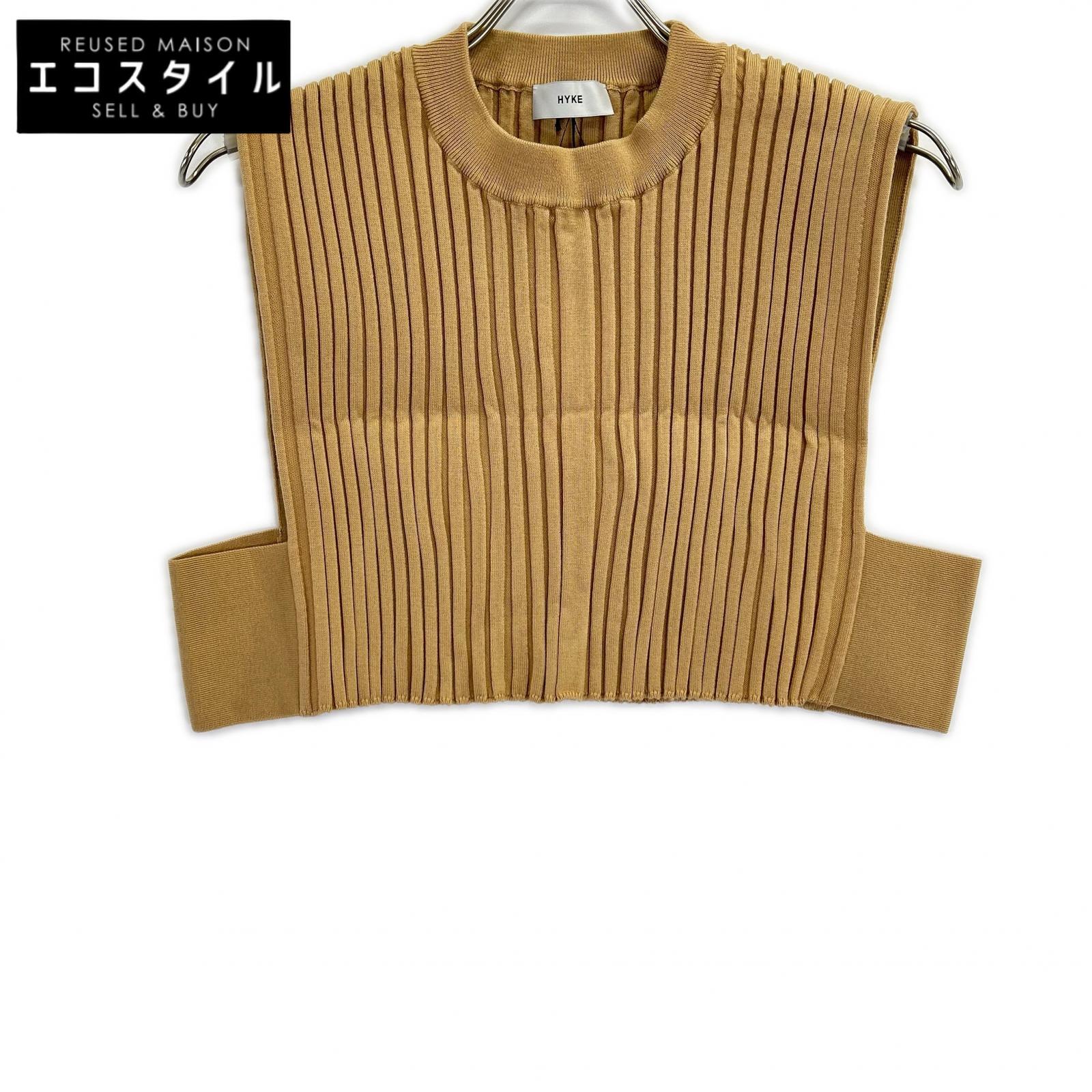 HYKE ハイク 232-11338 23AW キャメル WIDE RIBBED CROPPED VEST リブクロップドニットベスト ベスト キャメル レディース 【中古】｜ブランドリユース エコスタイル