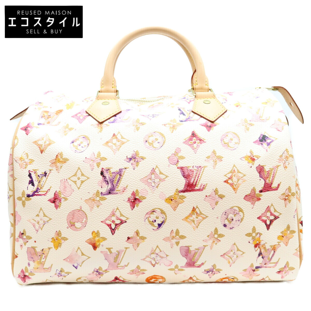 LOUIS VUITTON ルイヴィトン M95751 モノグラム ウォーターカラー VVN スピーディ30 ボストンバッグ ボストンバッグ ブロン(ホワイト) レディース 【中古】|ブランドリユース エコスタイル