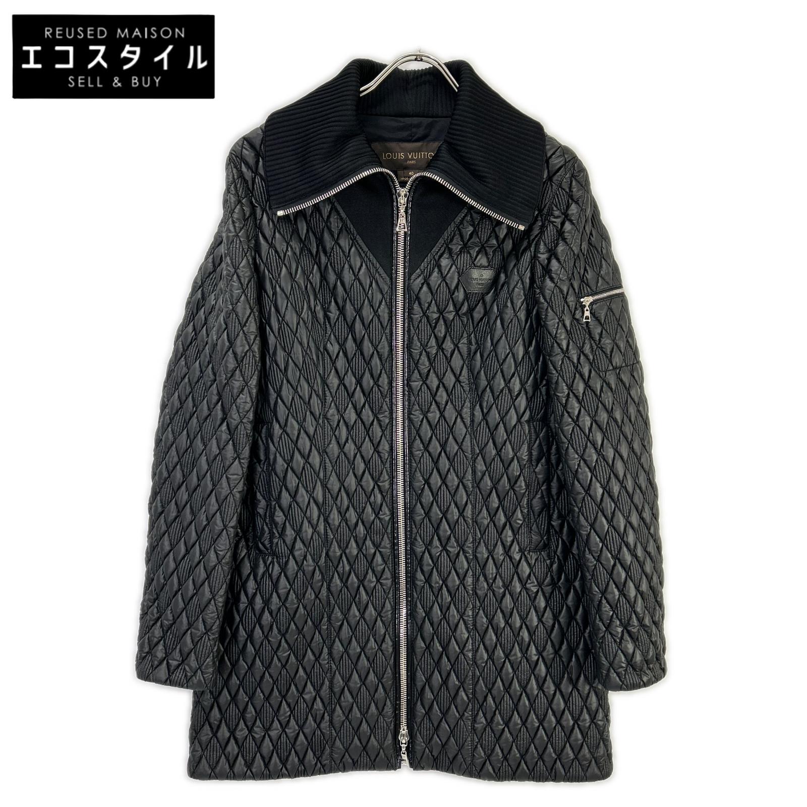 LOUIS VUITTON ルイヴィトン 15年製 ブラック キルティング ジップコート コート 40 ブラック レディース 【中古】|ブランドリユース エコスタイル