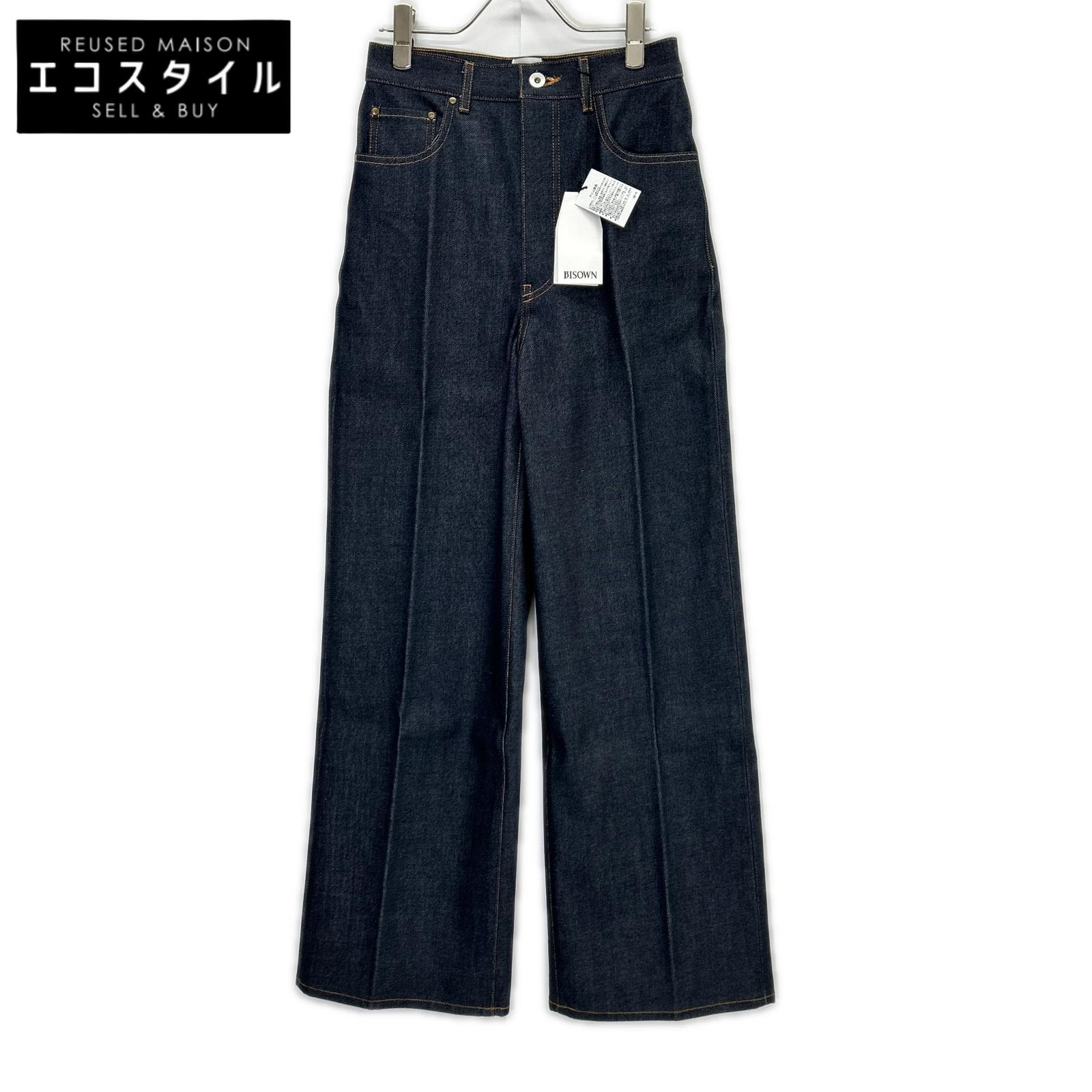 BISOWN ビソウン 25AW 25W-BIS-PT30R インディゴ センタープレス リジット ワイドデニムパンツ ボトムス 2 インディゴ メンズ 【中古】｜ブランドリユース エコスタイル