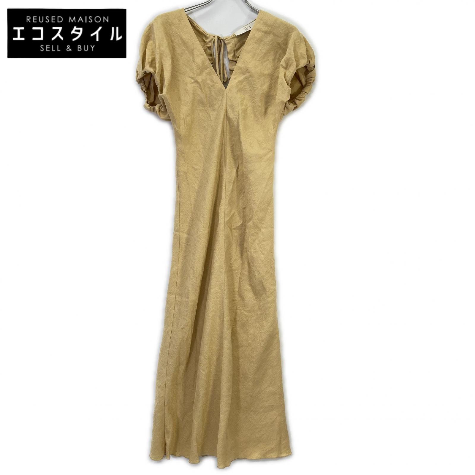 TELA テラ 01 0198 ベージュ リネン混 バッグストラップ ワンピース ワンピース 40 ベージュ レディース 【中古】｜ブランドリユース エコスタイル