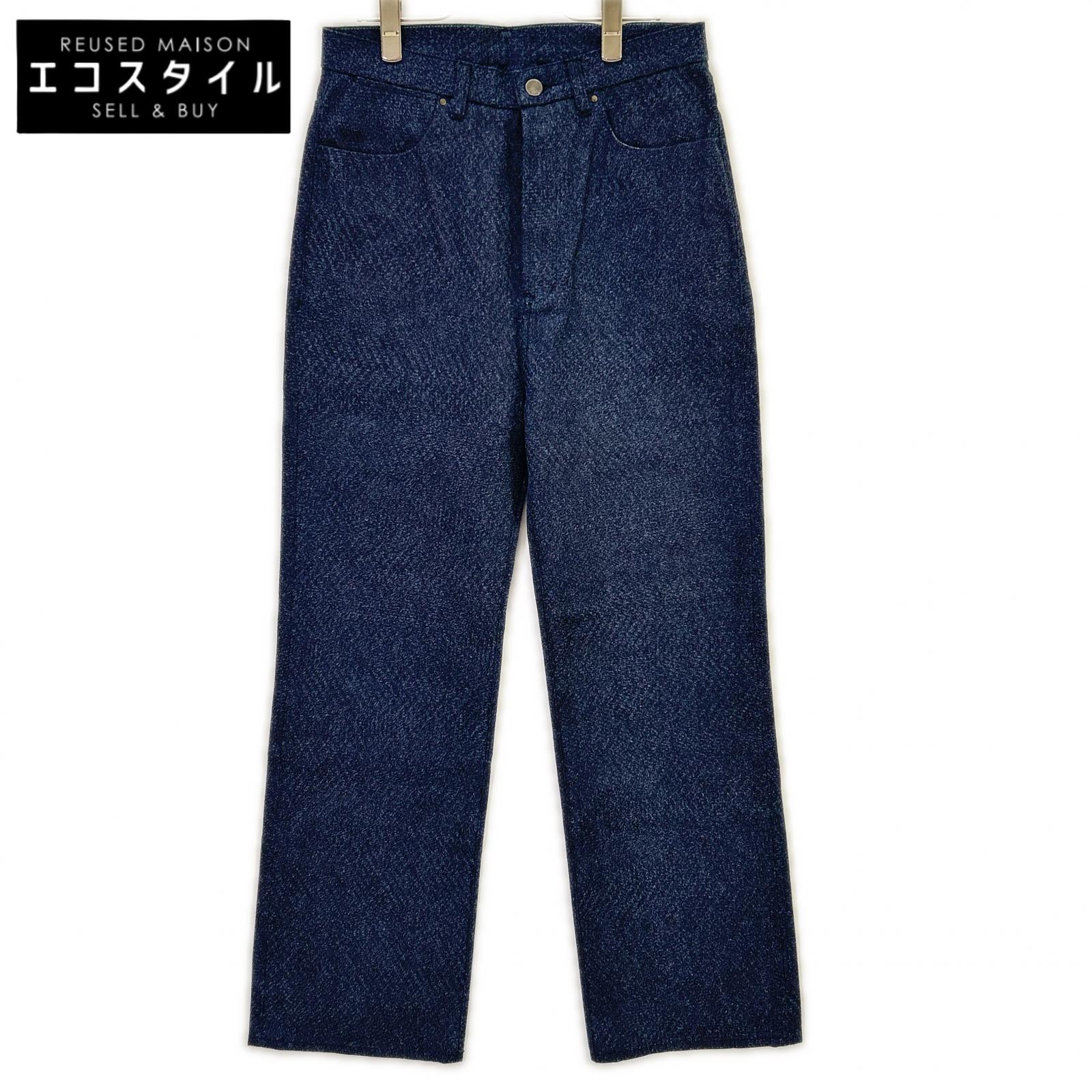 kiivu キフ DENIM STRAIGHT TROUSER - 12.5oz Rainbow Denim +Needles Punch ボトムス M インディゴ メンズ 【中古】｜ブランドリユース エコスタイル