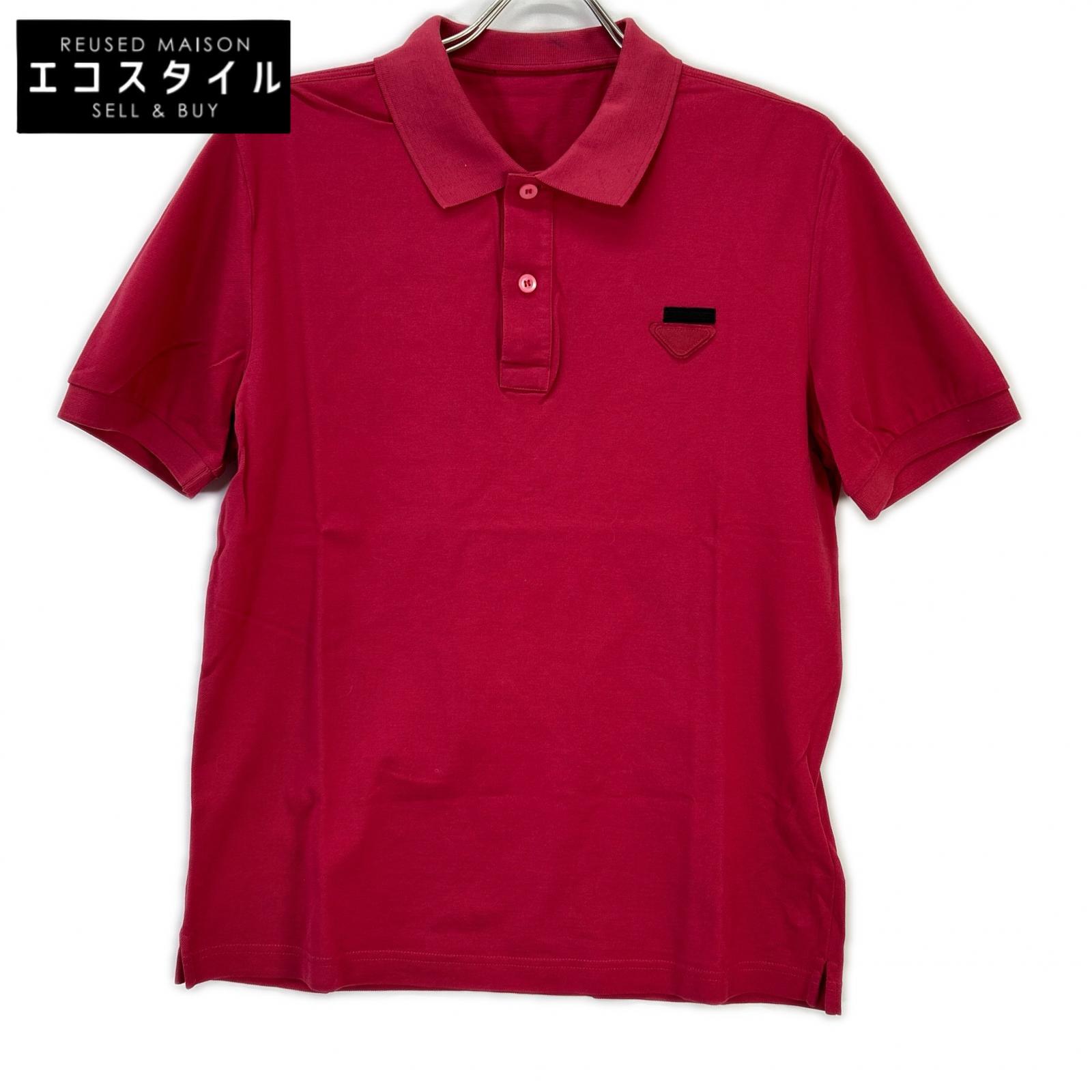 PRADA プラダ トライアングルロゴ レッド ポロシャツ トップス L レッド メンズ 【中古】｜ブランドリユース エコスタイル