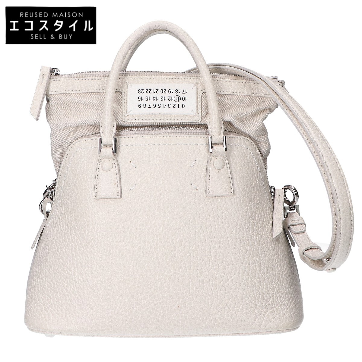 Maison margiela メゾンマルジェラ S56WG0082 5ACミニ グレインレザー 2WAY ハンドバッグ ホワイト/SV金具 レディース 【中古】|ブランドリユース エコスタイル