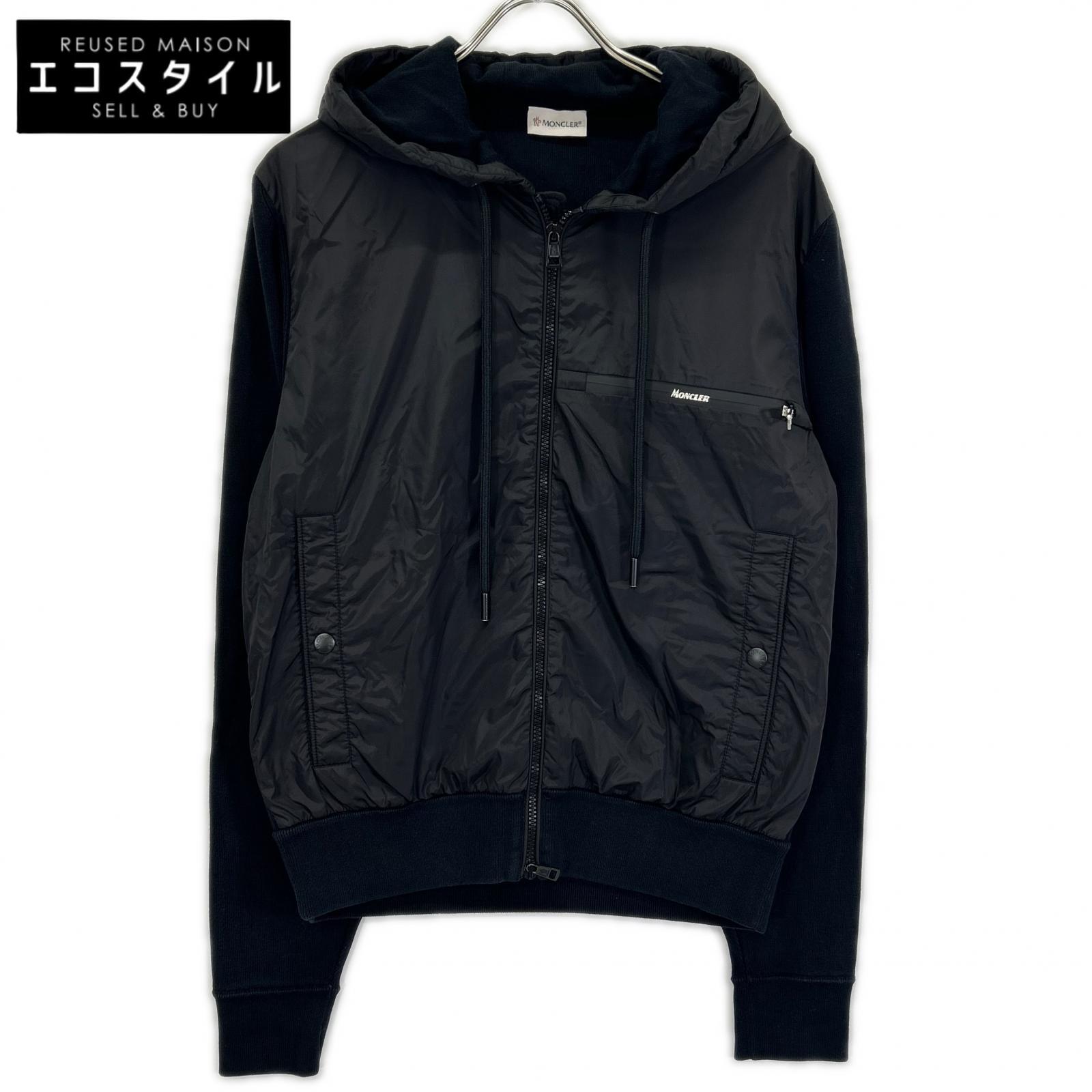 MONCLER モンクレール 20年製 ブラック ナイロン&times;コットン TRICOT CARDIGAN ジップアップフーテッドジャケット ジャケット M ブラック メンズ 【中古】｜ブランドリユース エコスタイル 42,829円
