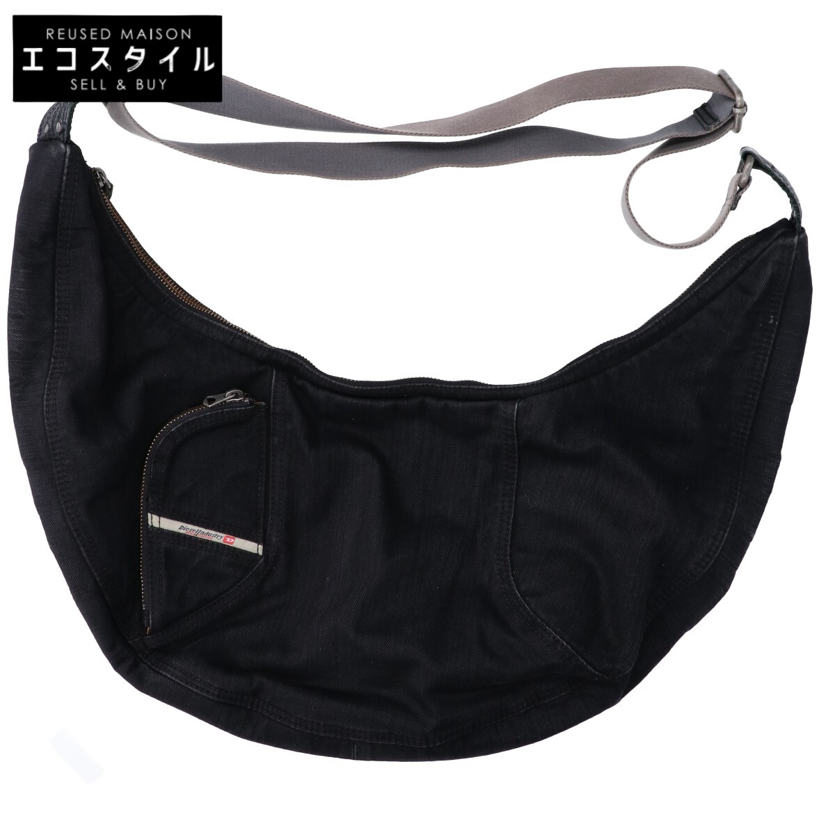 DIESEL ディーゼル 00s Archive DIESEL ハーフムーン デニム ショルダーバッグ ブラック メンズ 【中古】|ブランドリユース エコスタイル