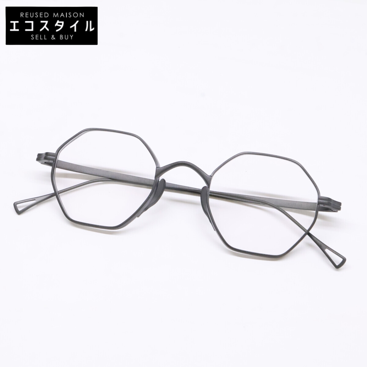 KameManNen カメマンネン 【新品同様】KMN152 MBK オクタゴンシェイプ スプラウトパット アイウェア 眼鏡 46□23-145 マットブラック メンズ 【中古】|ブランドリユース エコスタイル