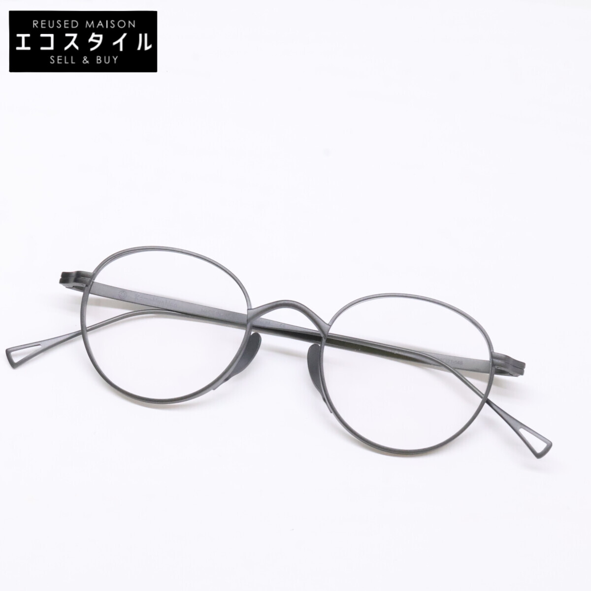 KameManNen カメマンネン 【新品同様】KMN113 MBK ボストンシェイプ アイウェア 眼鏡 46□21-145 マットブラック メンズ 【中古】|ブランドリユース エコスタイル