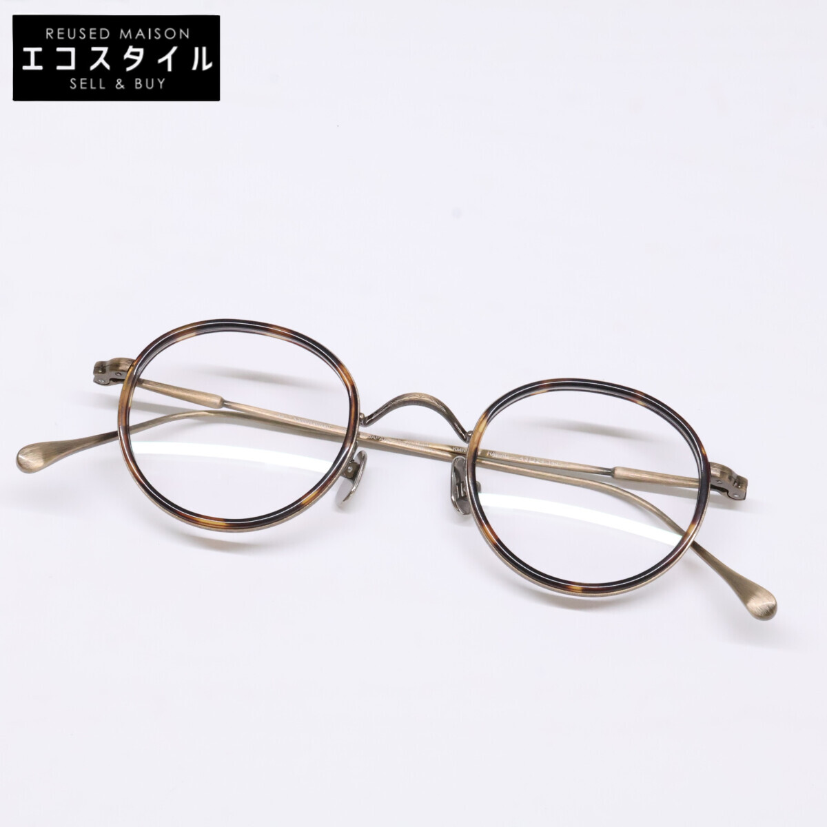 KameManNen カメマンネン 【新品同様】KMN139 HAV/AG コンビ ボストンシェイプ アイウェア 眼鏡 43□24-143 デミブラウン/アンティークゴールド メンズ 【中古】|ブランドリユース エコスタイル