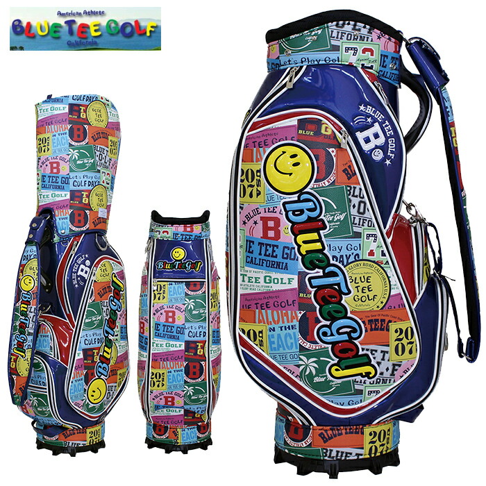 BLUE TEE GOLF ブルーティーゴルフ スマイル ワッペン柄 9インチ キャディバッグ 新生活 プレゼント ギフト 敬老の日|ラクホグ公式ショップ