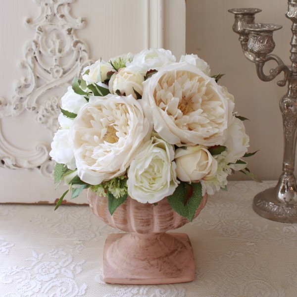 楽天市場】造花 フラワーアレンジメント （ホワイトラウンド