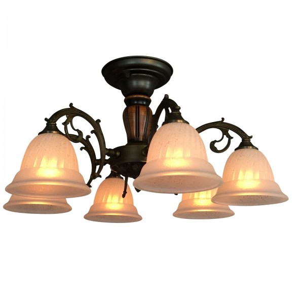 アンバーガラス５灯シーリングライト　日本製 楽天市場】アンバーガラス5灯シーリングライト 日本製 ヴィンテージ風