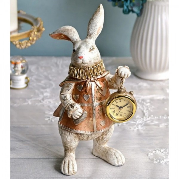 楽天市場】ワンダーランドラビットクロック オブジェ 雑貨 置物