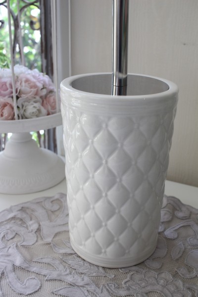 マチルドエム フランス トイレブラシ ホルダーセット キルティング127 陶器 サニタリー マチルドm Mathilde M シャビーシック アンティーク風 輸入雑貨 アンティーク 雑貨 姫系 おしゃれ septicin Com