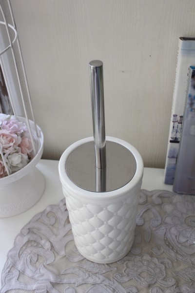 マチルドエム フランス トイレブラシ ホルダーセット キルティング127 陶器 サニタリー マチルドm Mathilde M シャビーシック アンティーク風 輸入雑貨 アンティーク 雑貨 姫系 おしゃれ septicin Com