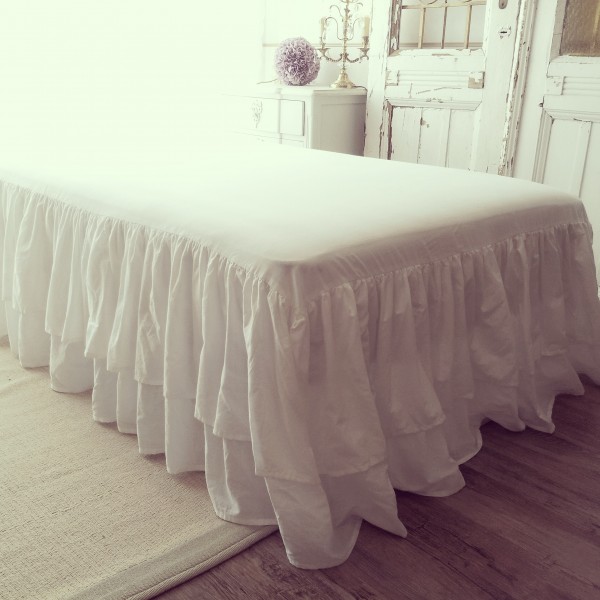 Style Rococo Shabby Chic Bed Skirt 100 Cotton Double Shabby Chic Bed Skirt 100 Cotton Double Drop 45 Cm Fabric French Country Tamtam