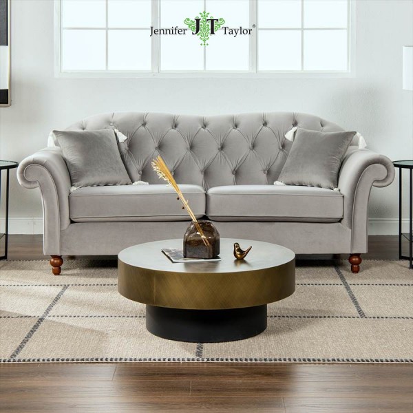 楽天市場】ジェニファーテイラー 2人掛けソファ グレー 二人掛け