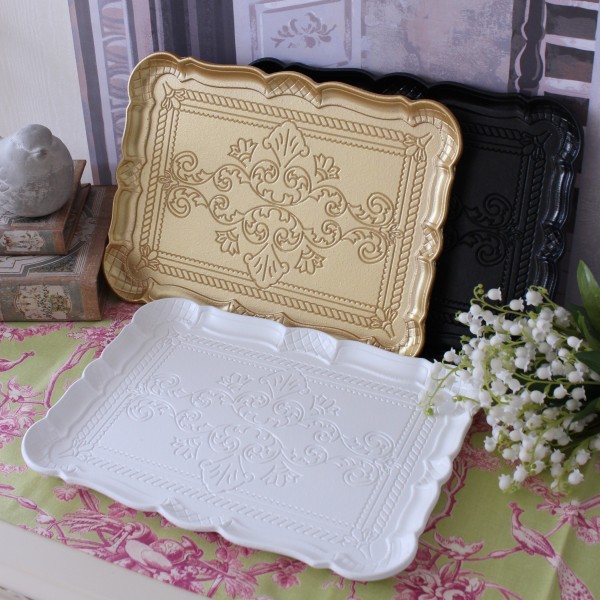 楽天市場】レーストップ・ミラートレイ アンティーク調【COVENT